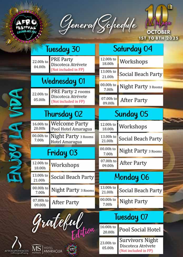 Afrofestival Costa del Sol -2025- Programa