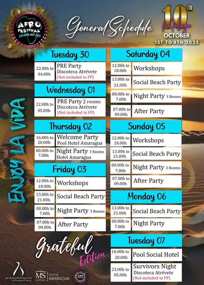 Afrofestival Costa del Sol -2025- Programa